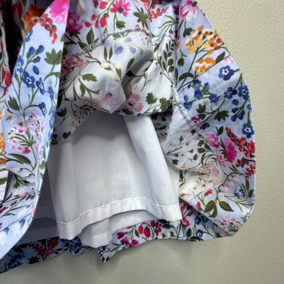 OSCAR DE LA RENTA Floral Dress Girls 5 Cotton Ruffle Neck Spring Summer Flowers - Picture 5 of 8